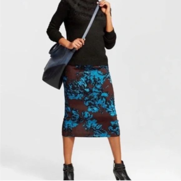 WHO WHAT WEAR Floral Midi Pencil Skirt sz8 NWT - Picture 3 of 14